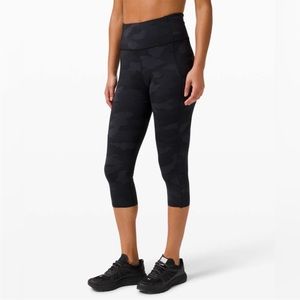 lululemon athletica Black Camo High-Rise Cropped Leggings